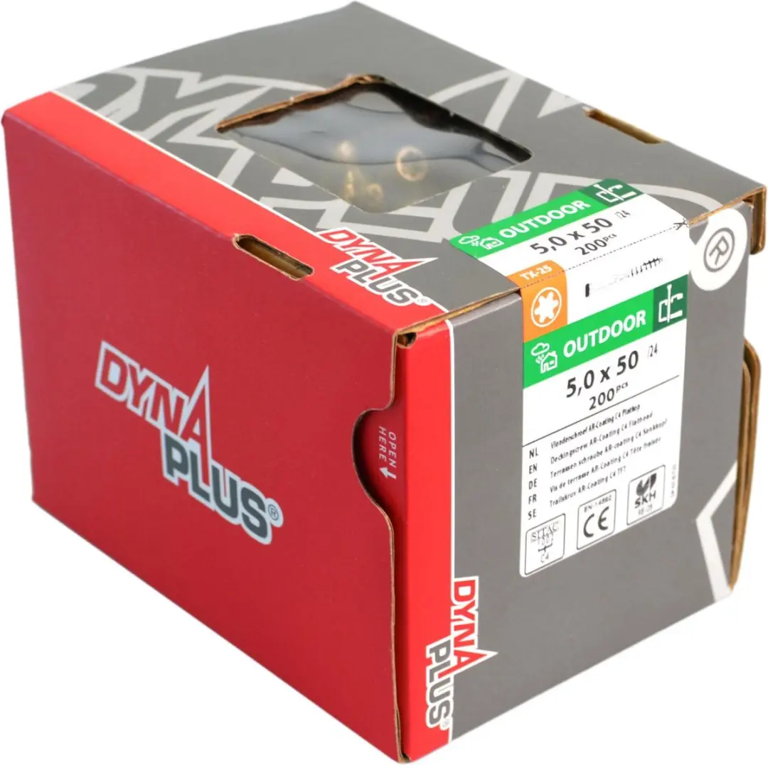 Dynaplus Xtreme Vlonderschroeven Torx 25 5x80mm - 200 Stuks - AR-Coating - Brons
