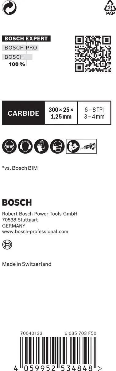Bosch Professional Expert Multi Material S 1256 XHM Reciprozaagblad 2608900394 - Metaal
