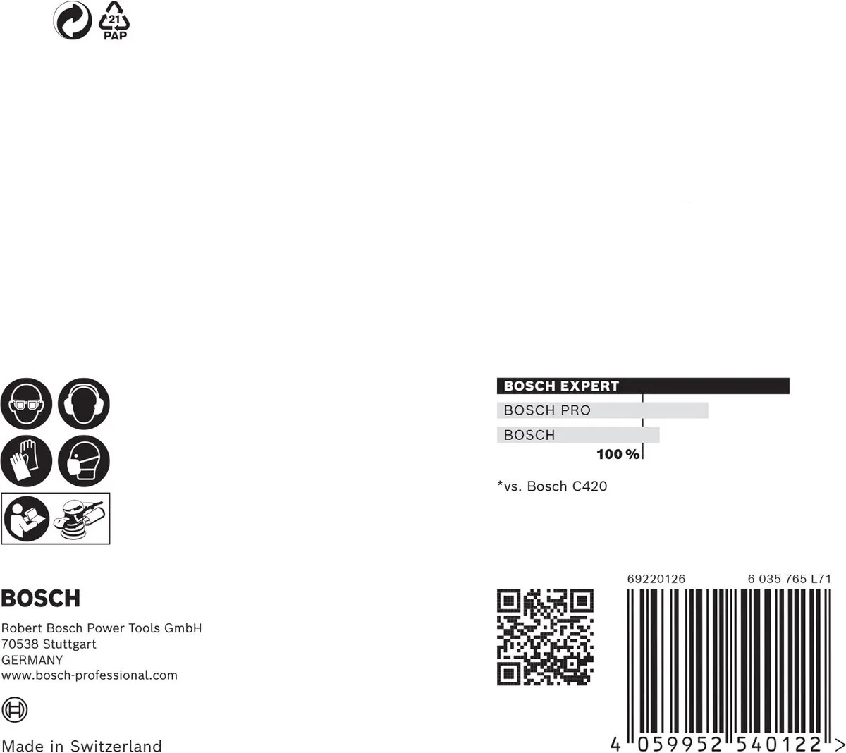Bosch Professional M480 Schuurnet 125mm - 5 Stuks - afbeelding 6 van 6