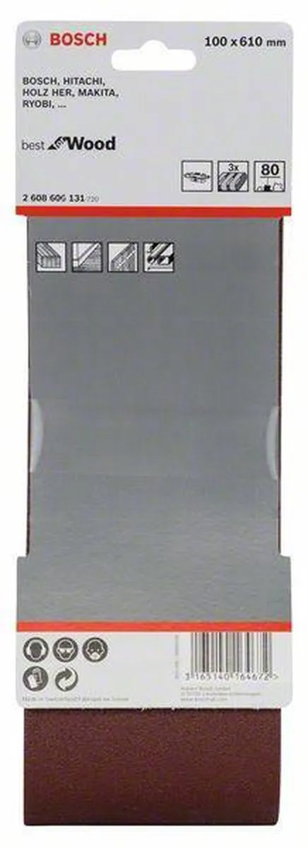 Bosch Professional 3 Banden 100x610mm Best Wood+Paint