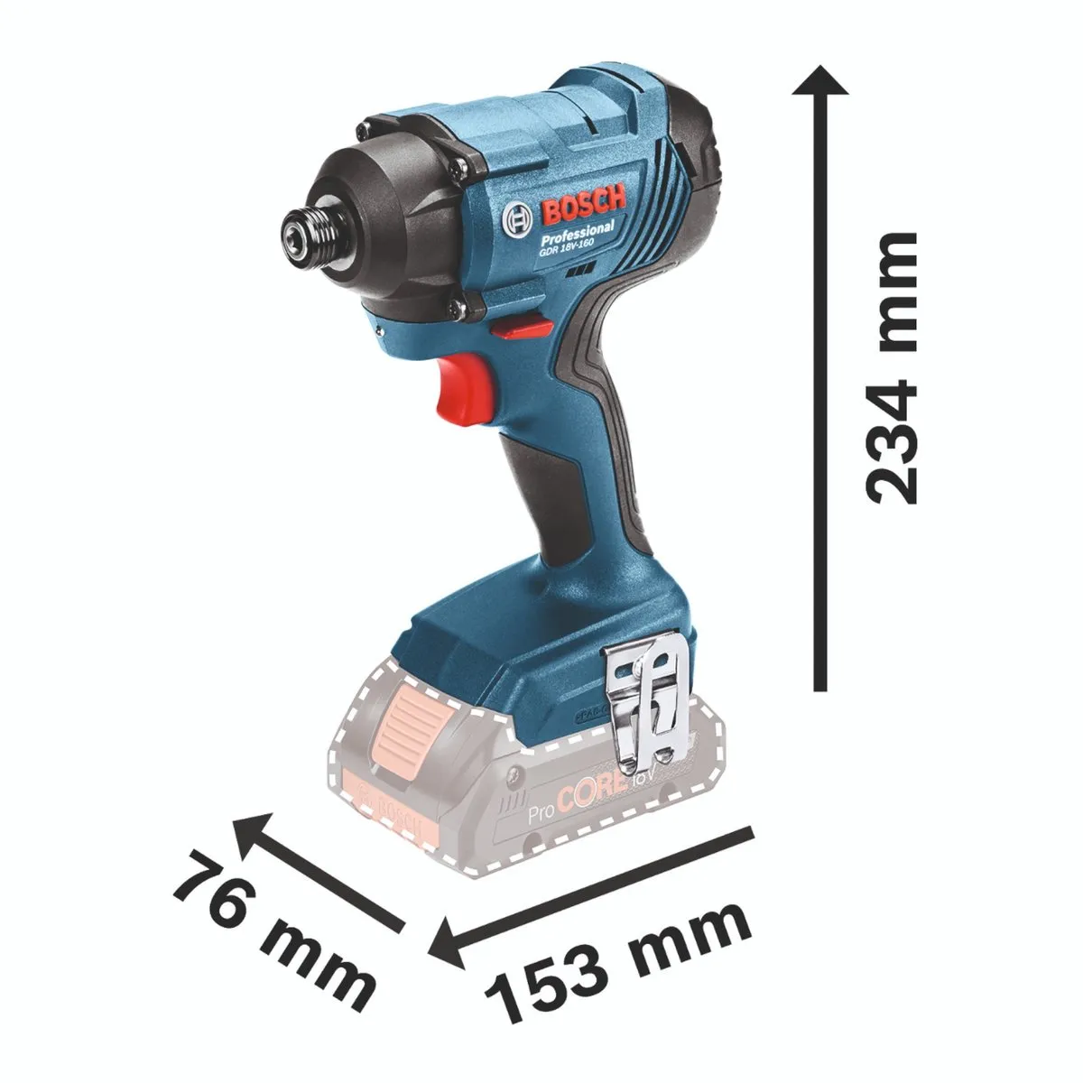 Bosch GDR 18V-160 Accu-Slagmoersleutel - 160Nm - 2x 5.0Ah