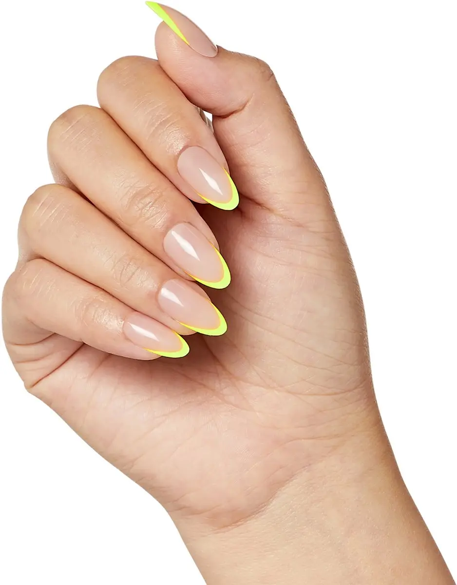 Kiss Salon Acrylic French SF002 Kunstnagels - 28 Stuks Neon Geel - afbeelding 5 van 5
