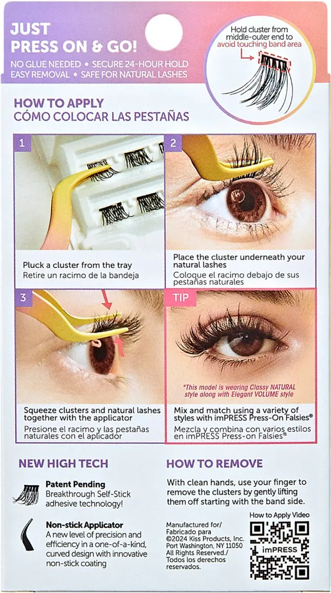Kiss Press On Falsies ILS01C Zelfklevende Wimpers - 12 Stuks - afbeelding 3 van 5