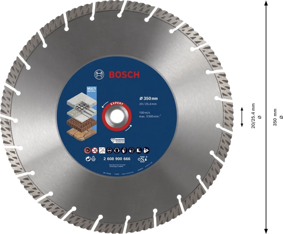 Bosch Professional EXPERT 2608900666 Diamantdoorslijpschijf 350mm