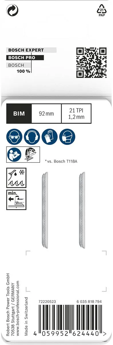 Bosch Professional PRO METAL T121AFC Blad 92mm - 2 Stuks