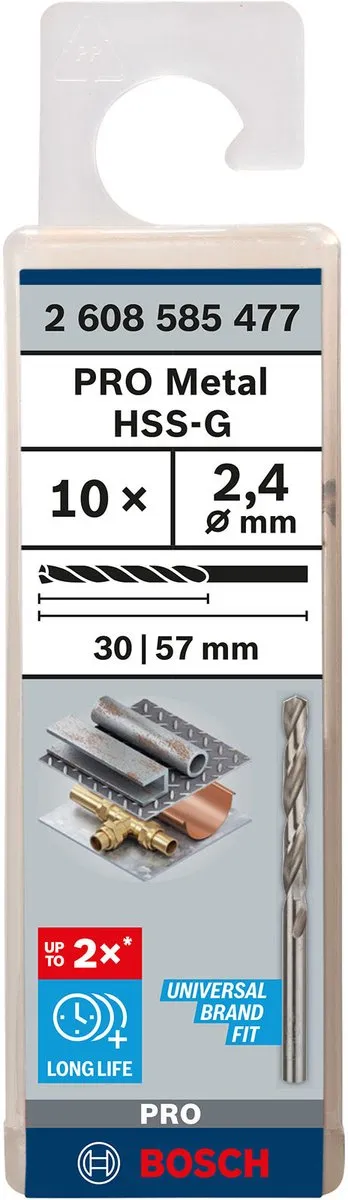 Bosch Professional ST. LINE 2.4mm HSS-G Boor - 10 Stuks