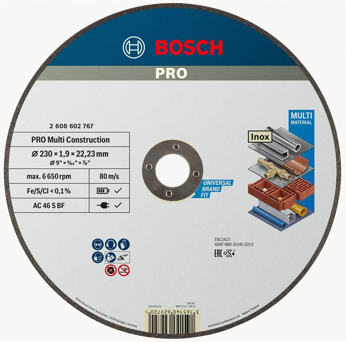 Bosch Professional DSS MC 230X1.9X22.23mm Slijpschijf - Metaal/Kunststof/Steen