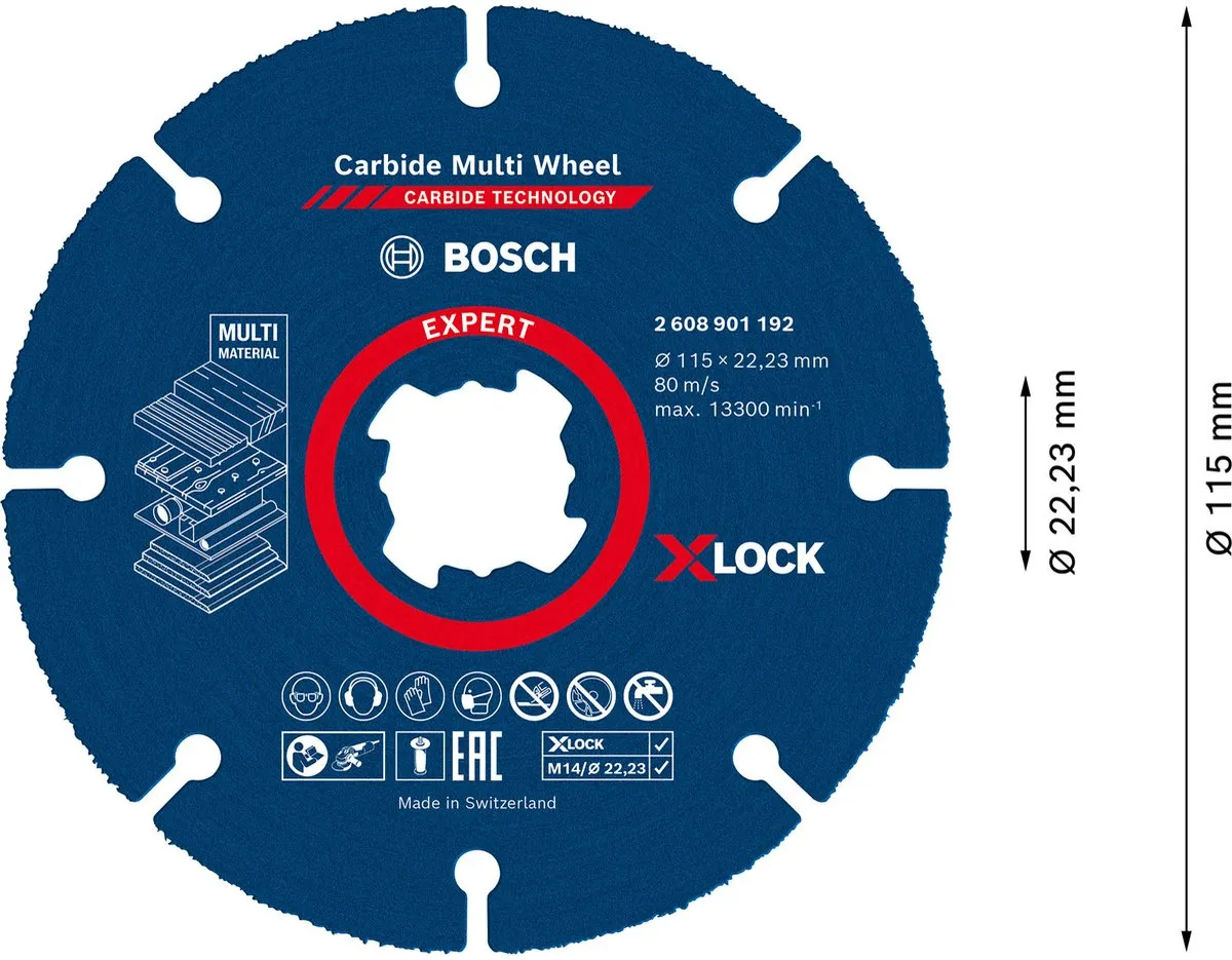 Bosch Professional EXPERT X-Lock Doorslijpschijf Carbide 115mm Metaal