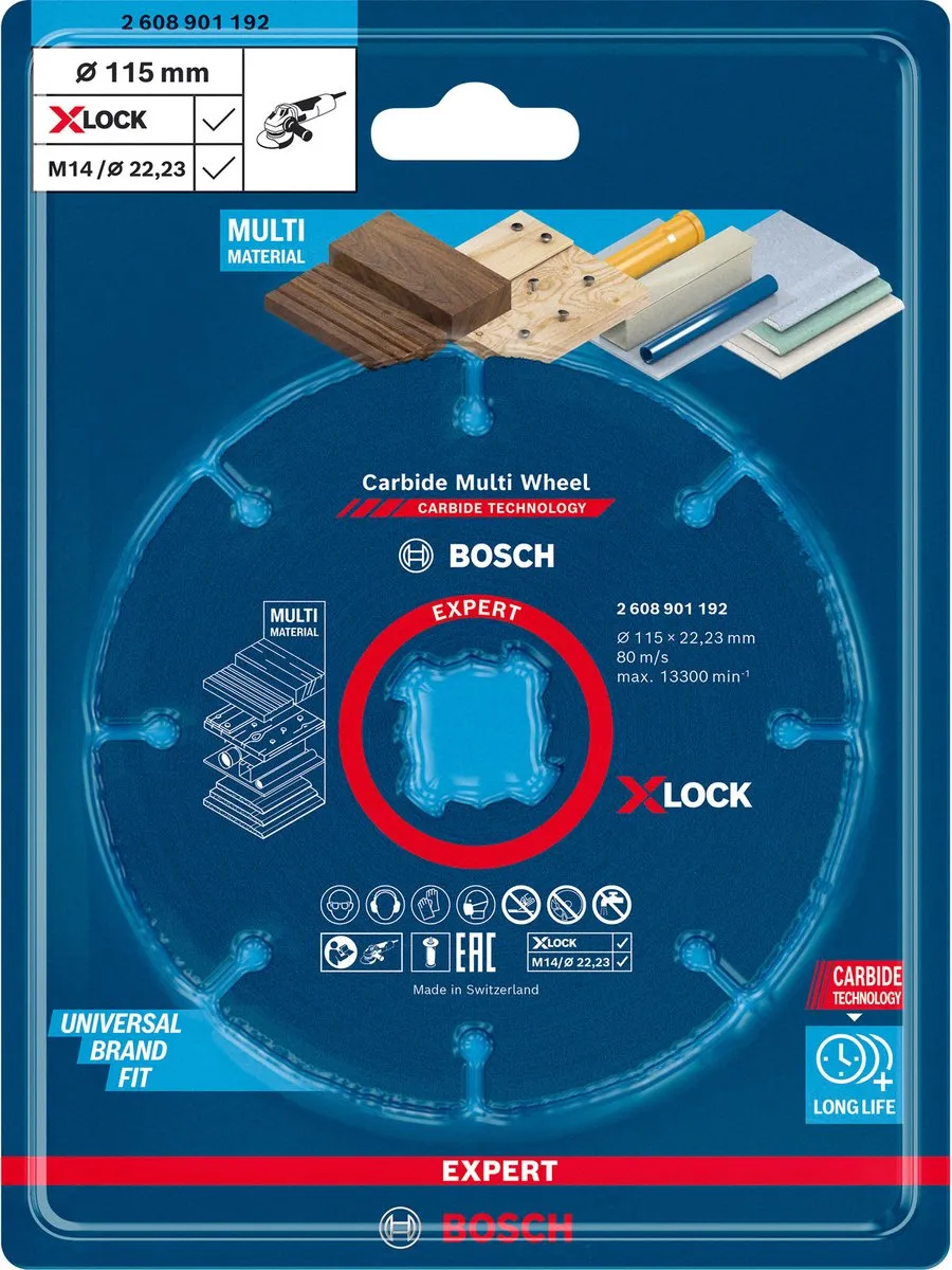 Bosch Professional EXPERT X-Lock Doorslijpschijf Carbide 115mm Metaal