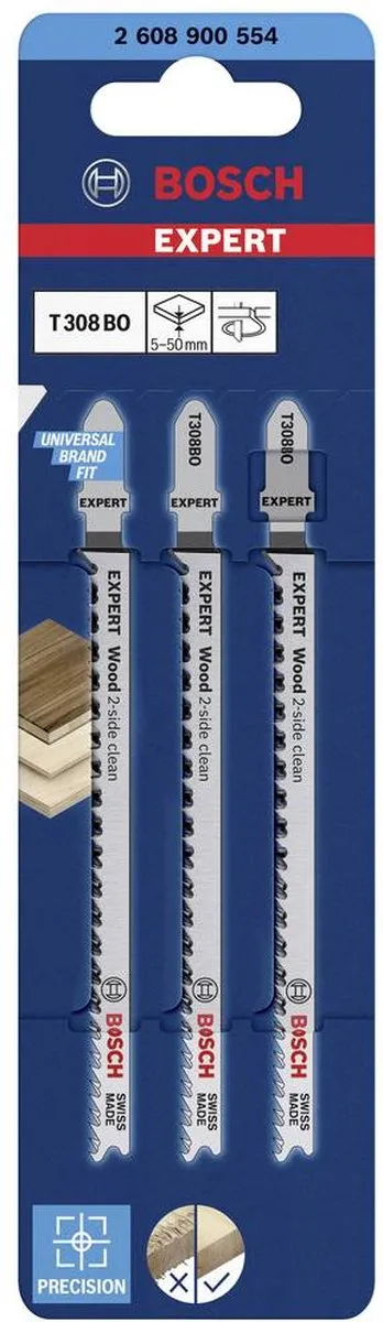 Bosch Professional T 308 BO Decoupeerzaagblad 3 Stuks - Metaal - afbeelding 6 van 6