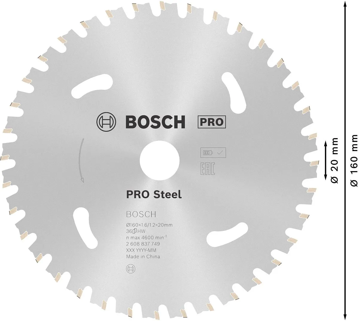 Bosch Professional Steel Accuzaagblad 160mm - 36 Tanden - Metaal