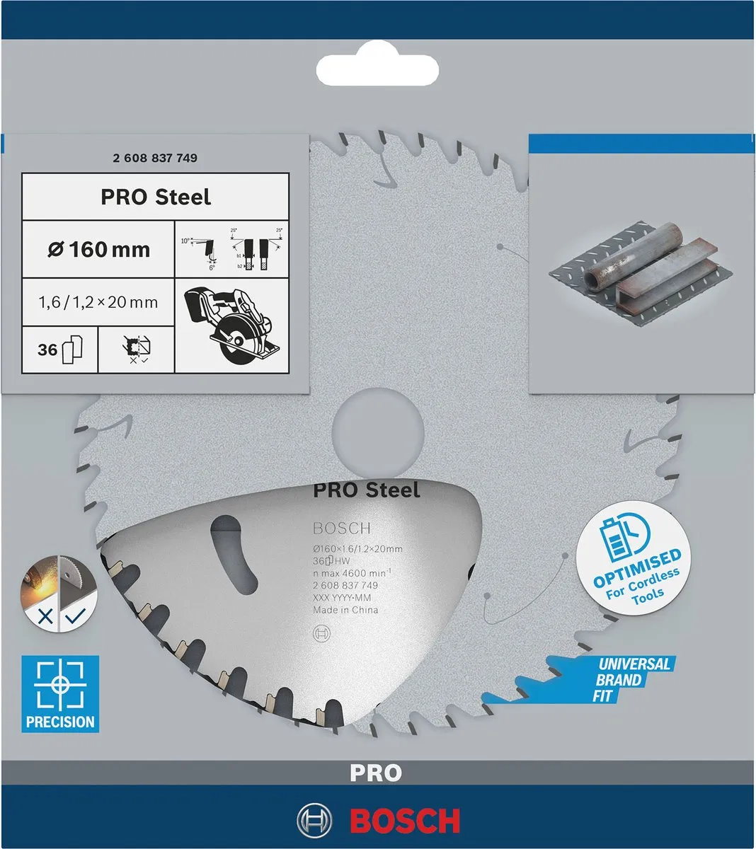 Bosch Professional Steel Accuzaagblad 160mm - 36 Tanden - Metaal