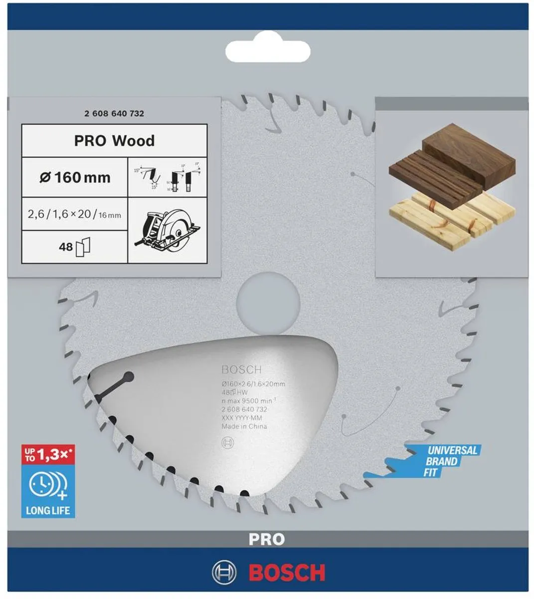 Bosch Professional CIRKZB OPT 160X20/16X2,6 Zaagblad - 160mm - Hout - afbeelding 6 van 6