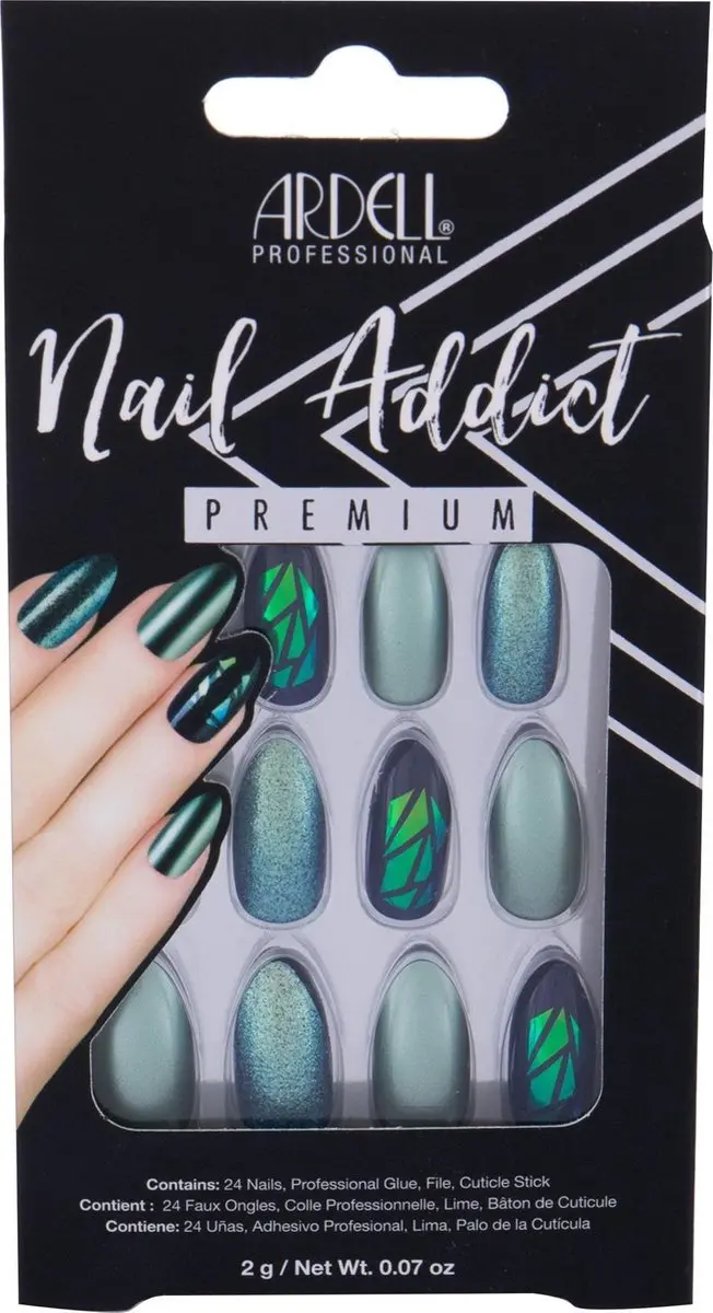 Ardell Nail Addict Green Glitter Chrome Kunstnagels