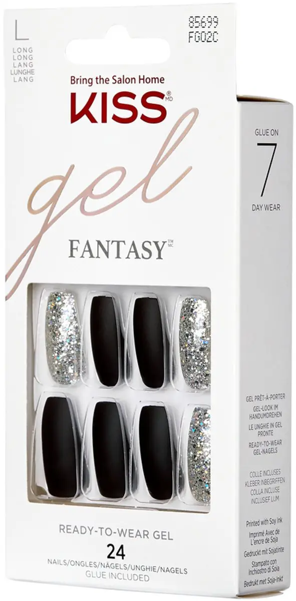 Kiss Gel Fantasy Nails FG02H1 - Zwart - 2ml - 24 Stuks - afbeelding 4 van 4