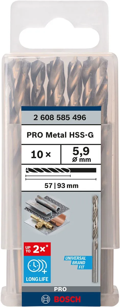Bosch Professional ST. LINE 5.9mm HSS-G Boorbitten - 10 Stuks