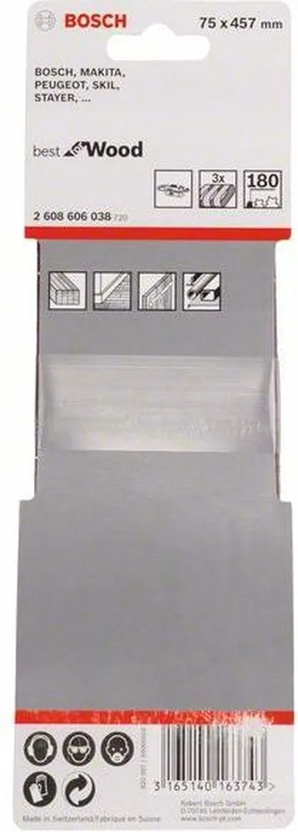 Bosch Professional 3 Banden 75x457mm Best Wood+Paint - 1 Stuk