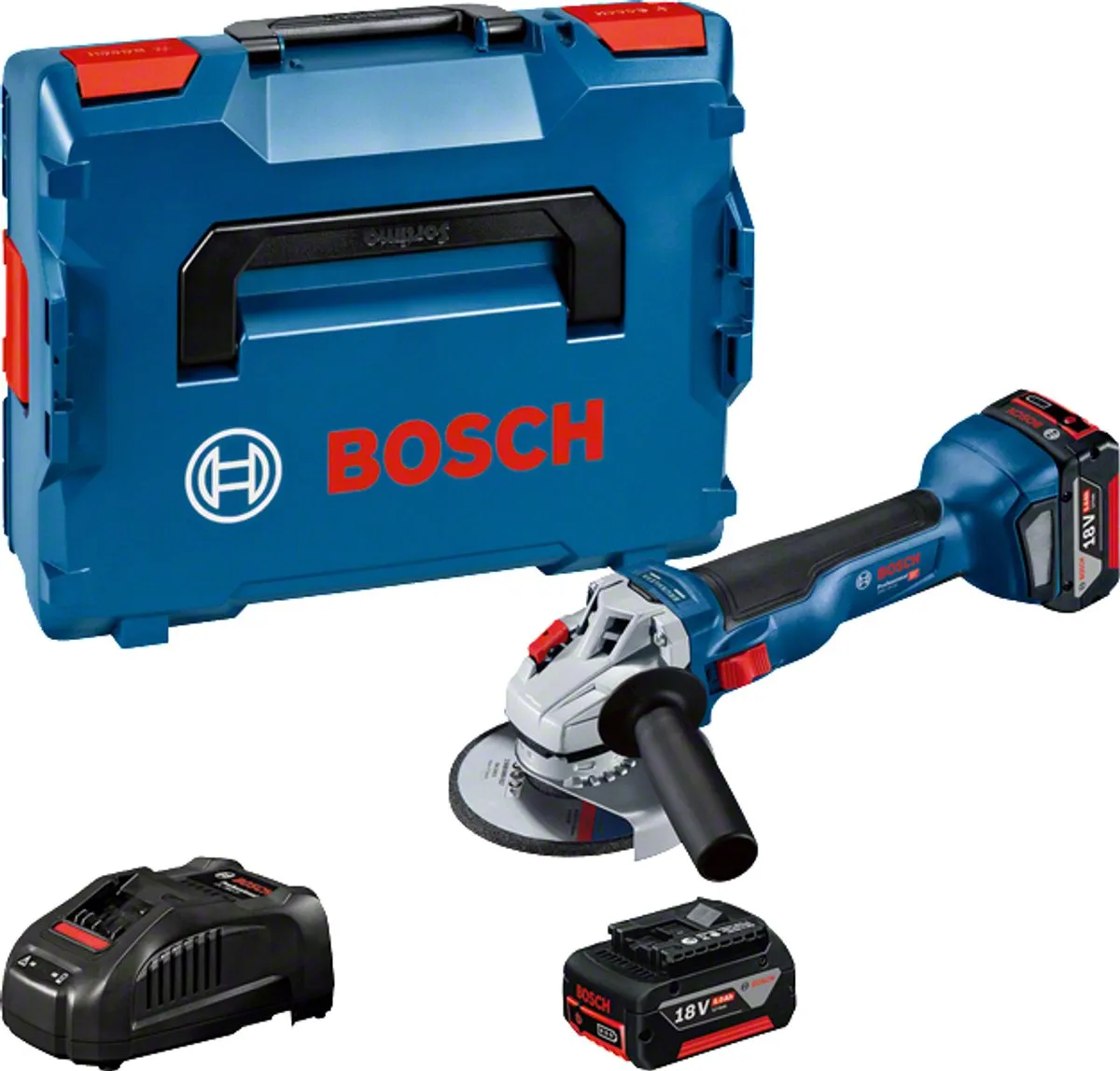 Bosch Professional GWS 18V-10 Haakse Slijper Set - 2x 5,0Ah Accu + Lader
