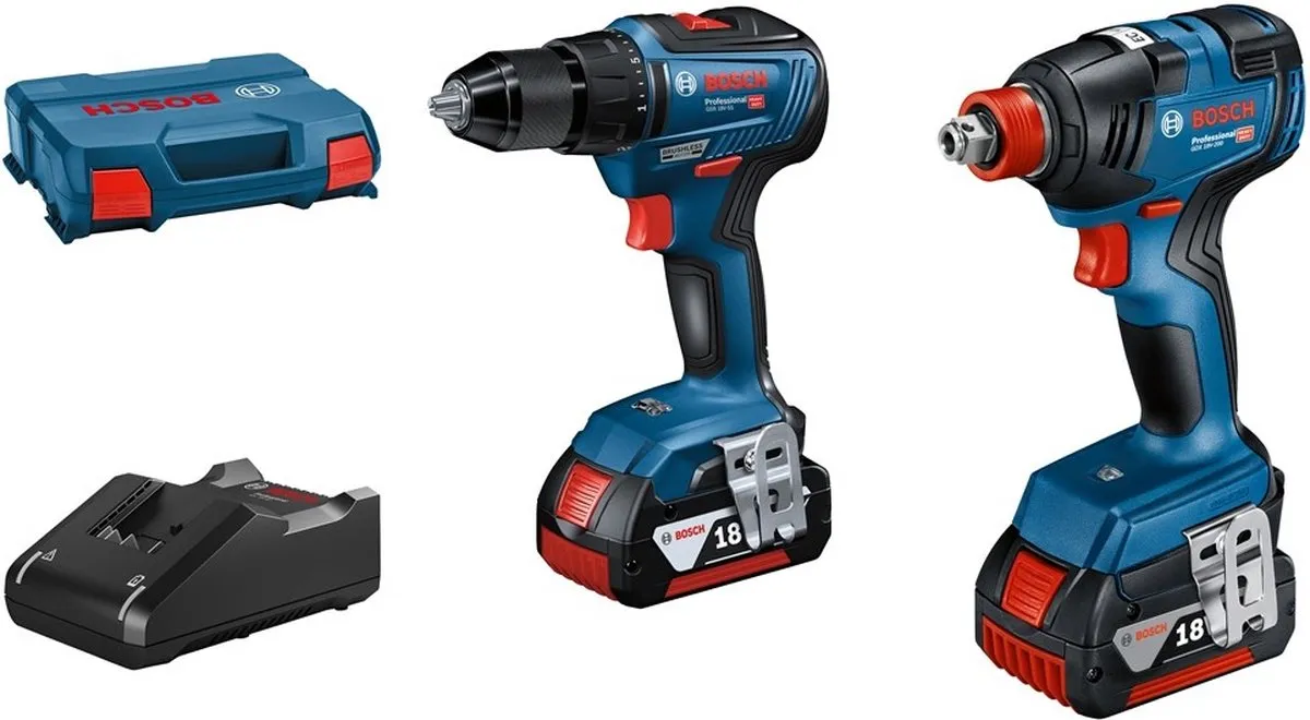 Bosch Professional SR 18V-55 + GDX 18V-200 Accu Schroefboormachine & Slagschroev