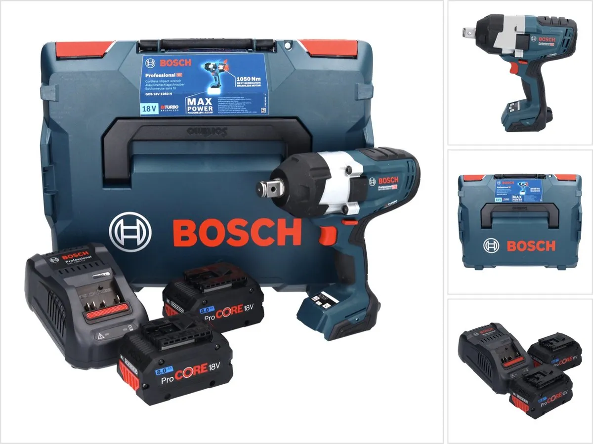 Bosch Professional GDS 18V-1050 H Slagmoeraanzetter - 2x 18V 8.0Ah Accu
