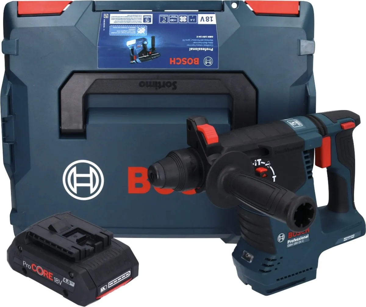 Bosch Professional GBH 18V-24 C Boorhamer - 2,4J SDS-plus - 1x 4,0Ah Accu