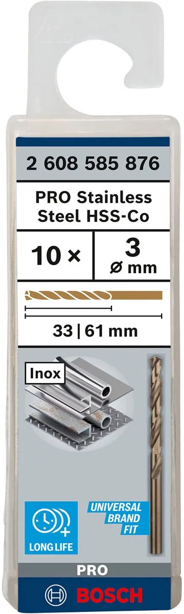 Bosch Professional ST. LINE HSS-CO Boor 3mm - 10 Stuks - afbeelding 6 van 6