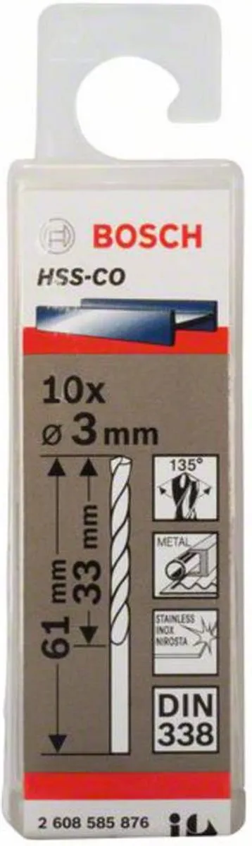Bosch Professional ST. LINE HSS-CO Boor 3mm - 10 Stuks
