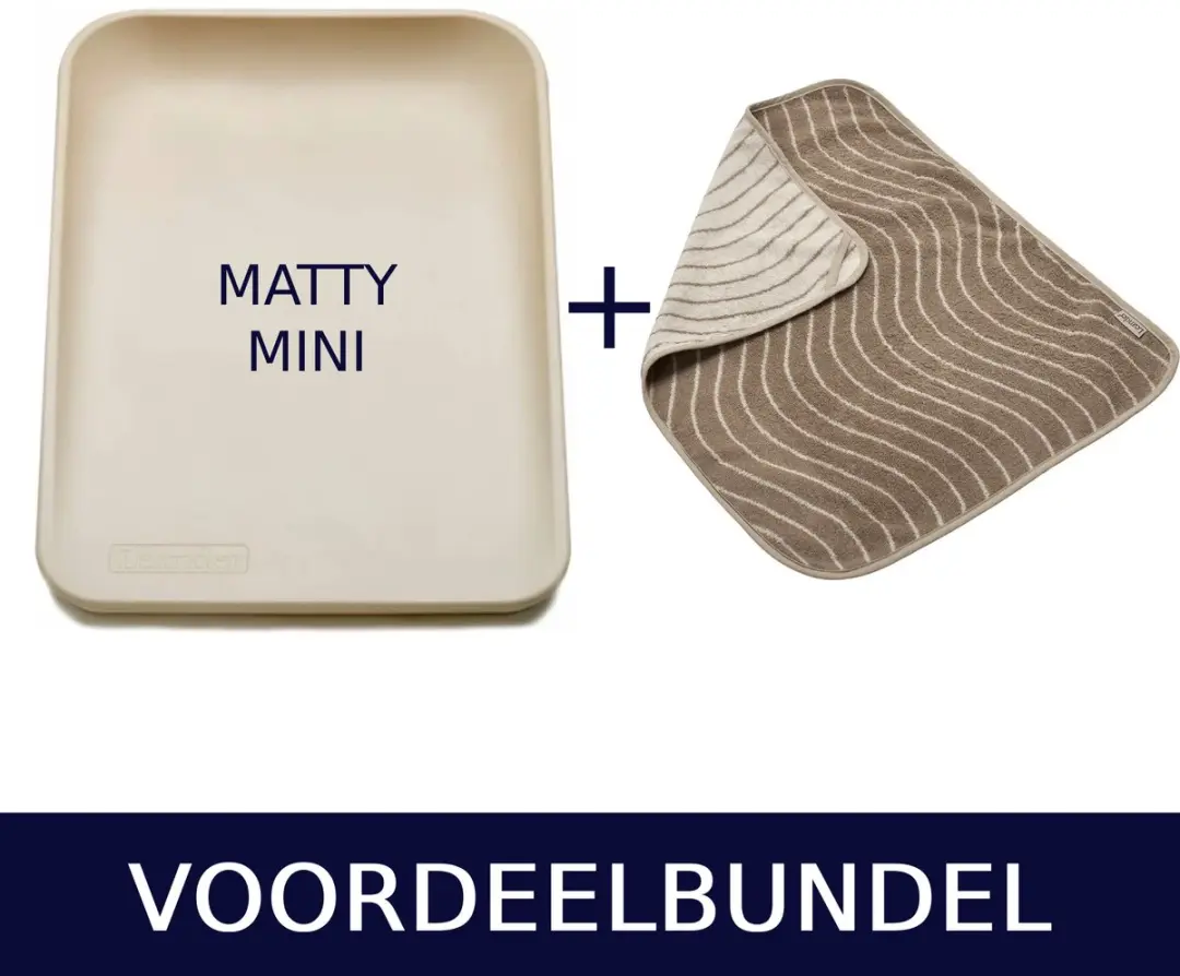 Leander Matty MINI aankleedkussen Cappuccino + Leander topper voor Matty cappucc