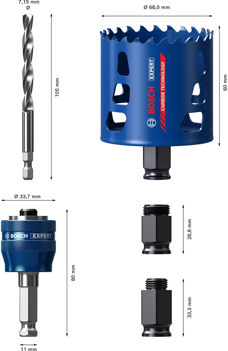 Bosch Professional Expert Tough Gatenzaagset 68x60mm Metaal