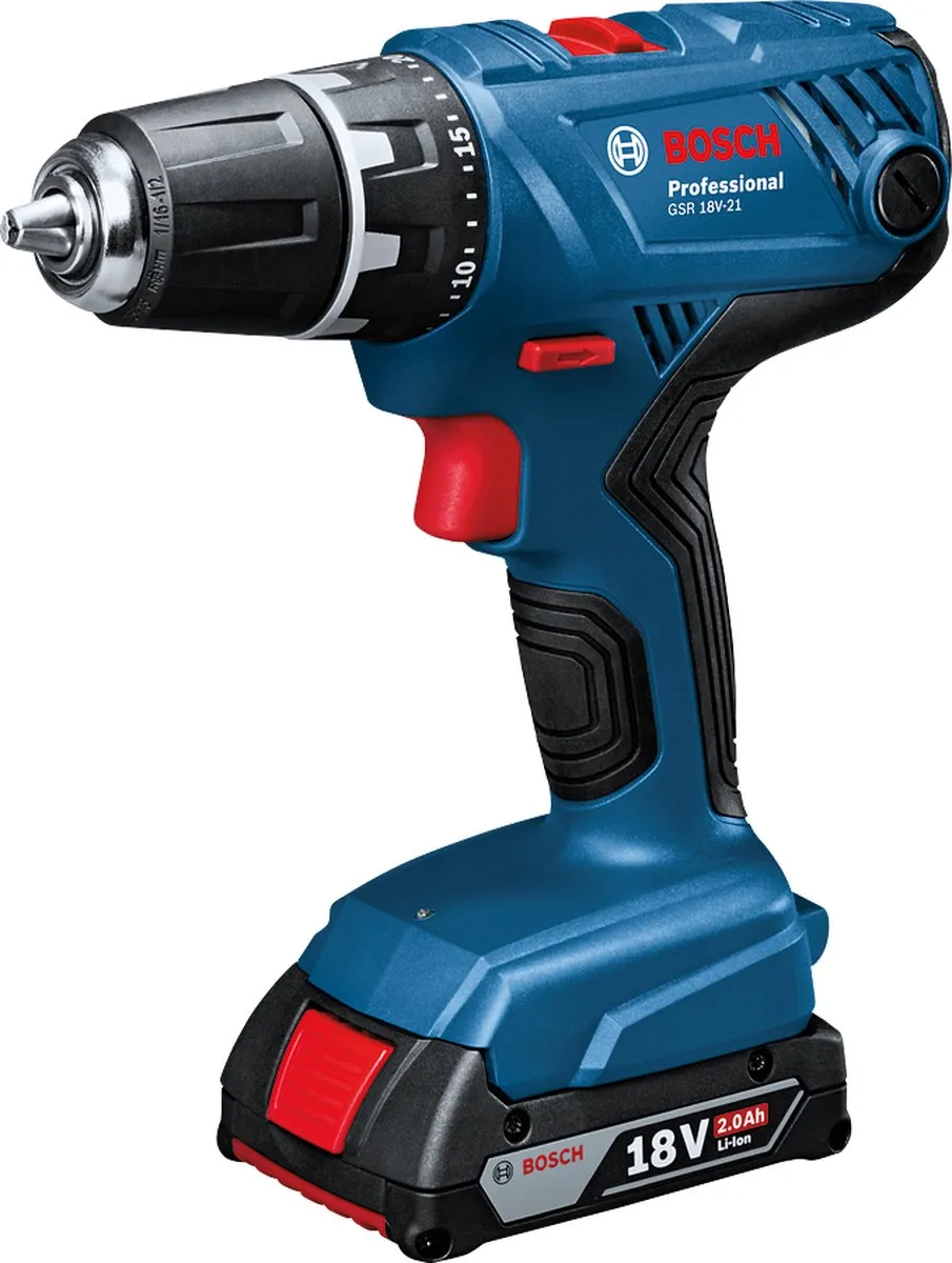 Bosch Professional GSR 18V-21 Accuboormachine - 2x 2.0Ah Accu