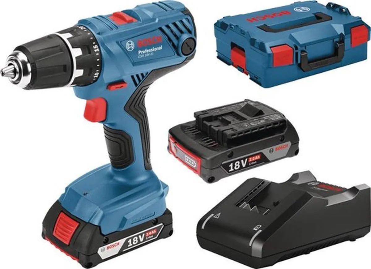 Bosch Professional GSR 18V-21 Accuboormachine - 2x 2.0Ah Accu