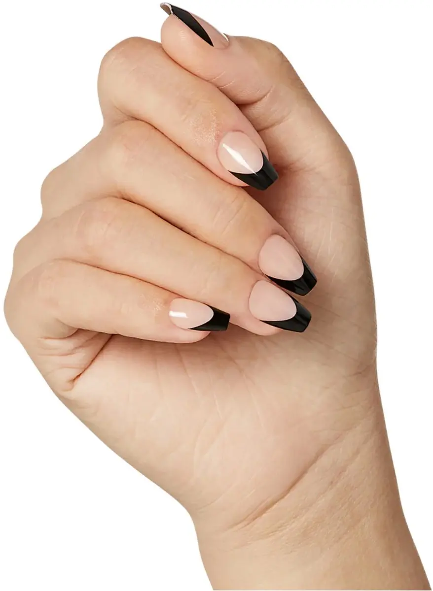 Kiss Salon Acrylic Tips Zwart French - 28 Stuks - afbeelding 6 van 6