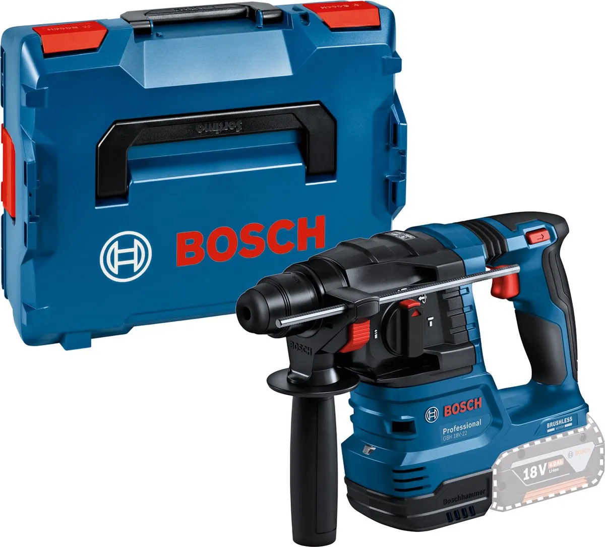 Bosch Professional GBH 18V-22 Boorhamer - 22mm Beton - L-Boxx