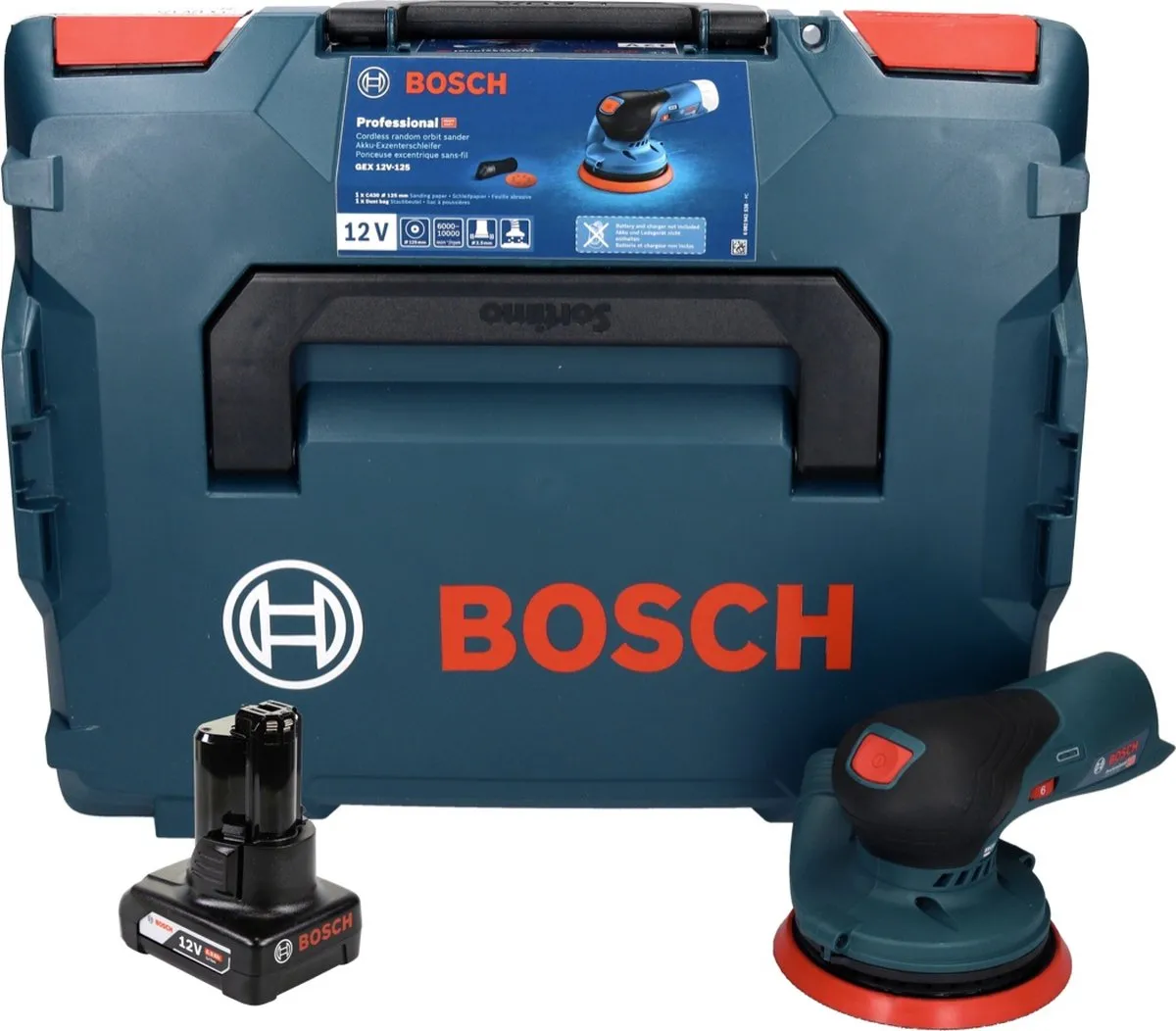 Bosch Professional GEX 12V-125 Excenterschuurmachine 125mm - 6.0Ah - 1x Accu