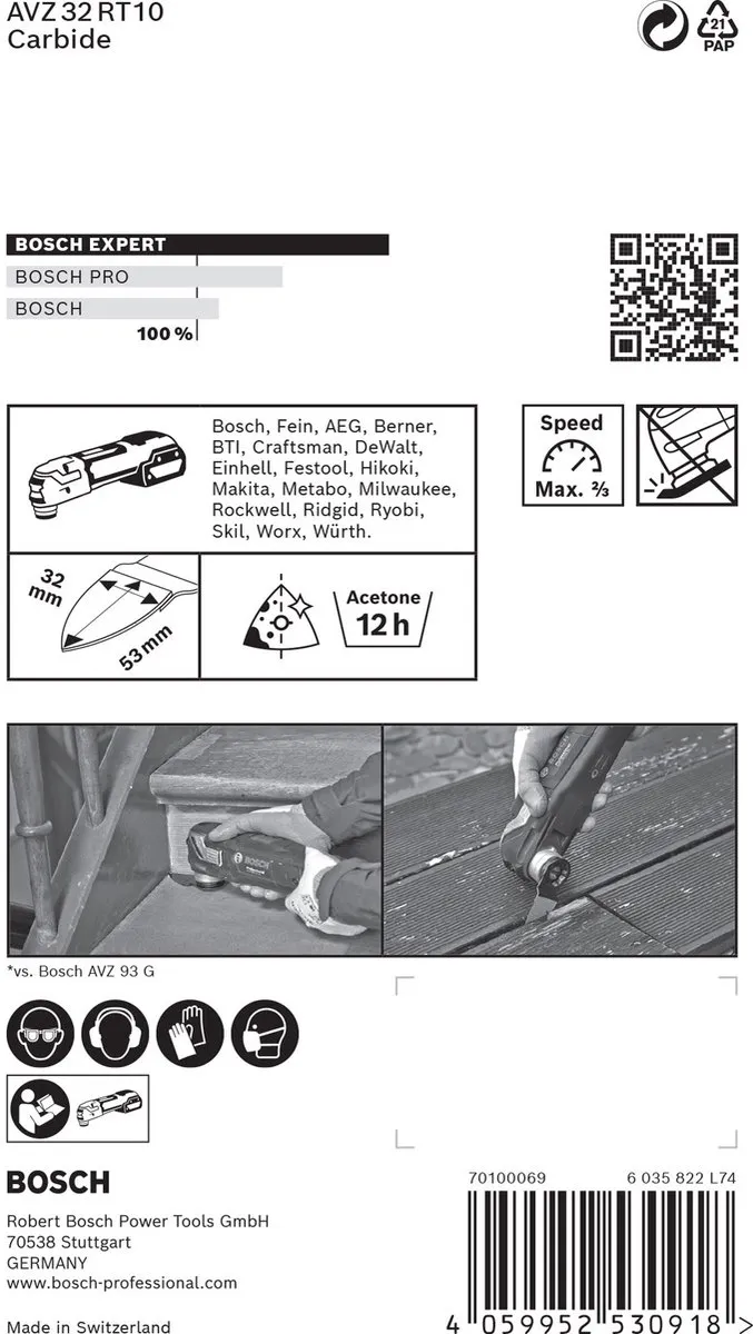Bosch Professional AVZ32RT10 Starlock Schuurvinger - Metaal