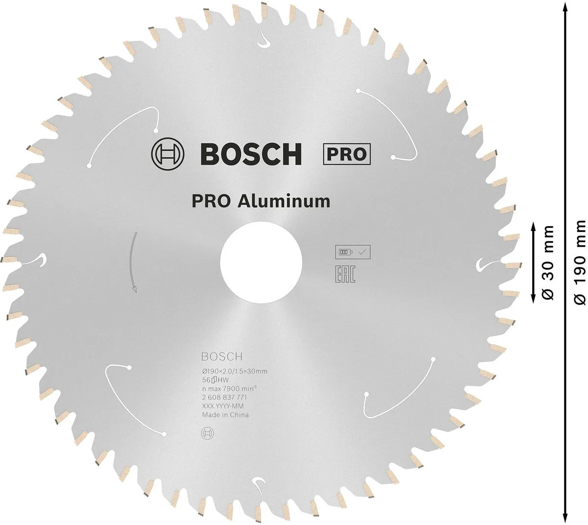 Bosch Professional Accuzaagblad 190mm 56 Tanden - Aluminium