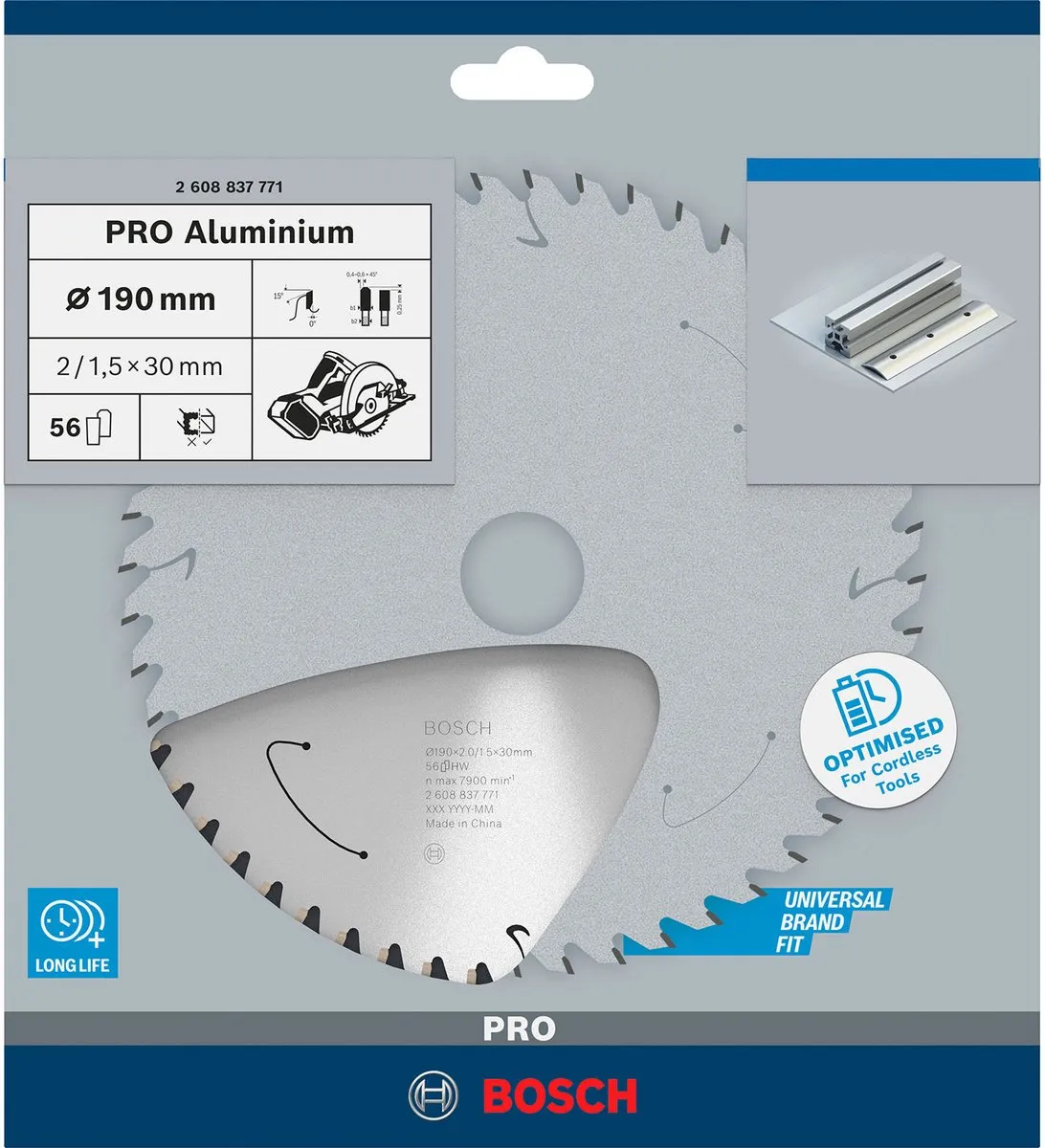 Bosch Professional Accuzaagblad 190mm 56 Tanden - Aluminium