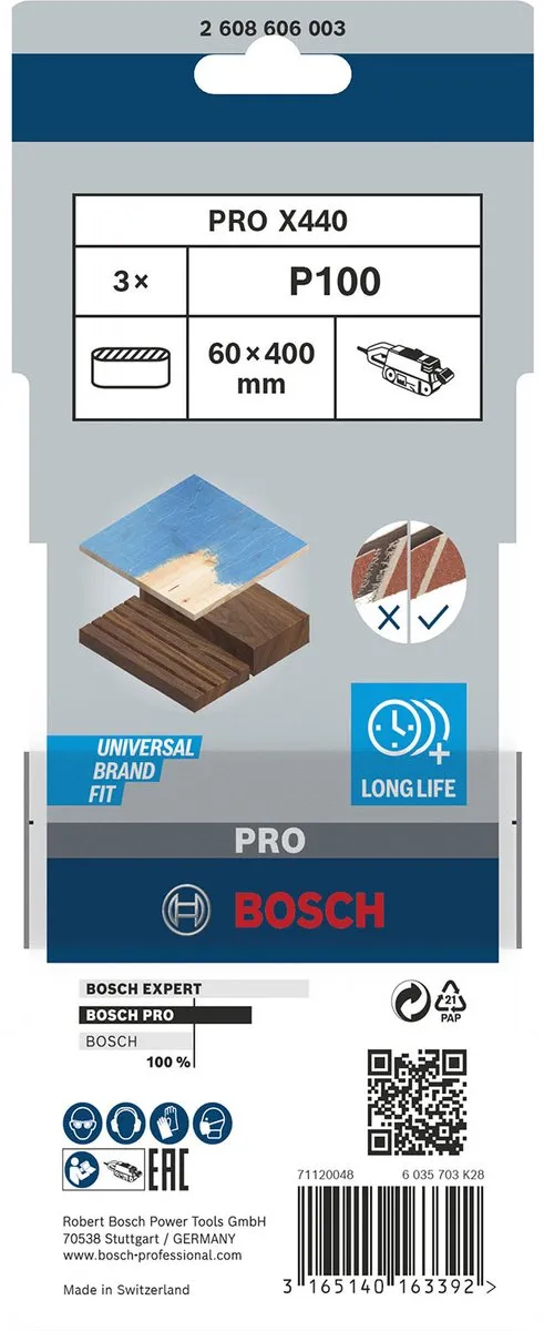 Bosch Professional 3 Banden 60x400mm Best Wood+Paint