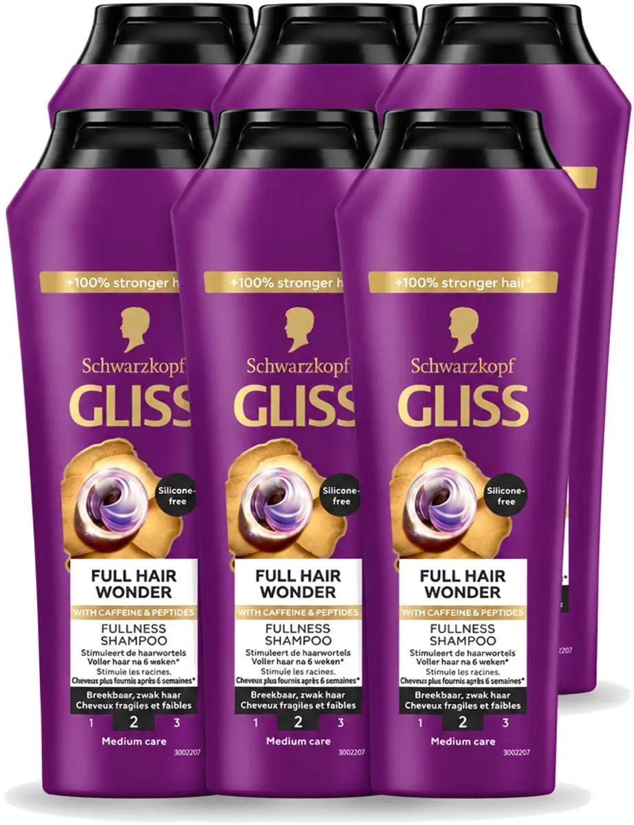 6 x Gliss Shampoo Full Hair Wonder