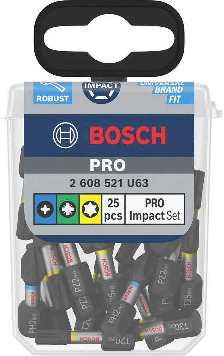 Bosch Professional Slagmoer Mengpak PH2/PZ2/T20/T25/T30 - 25 Stuks