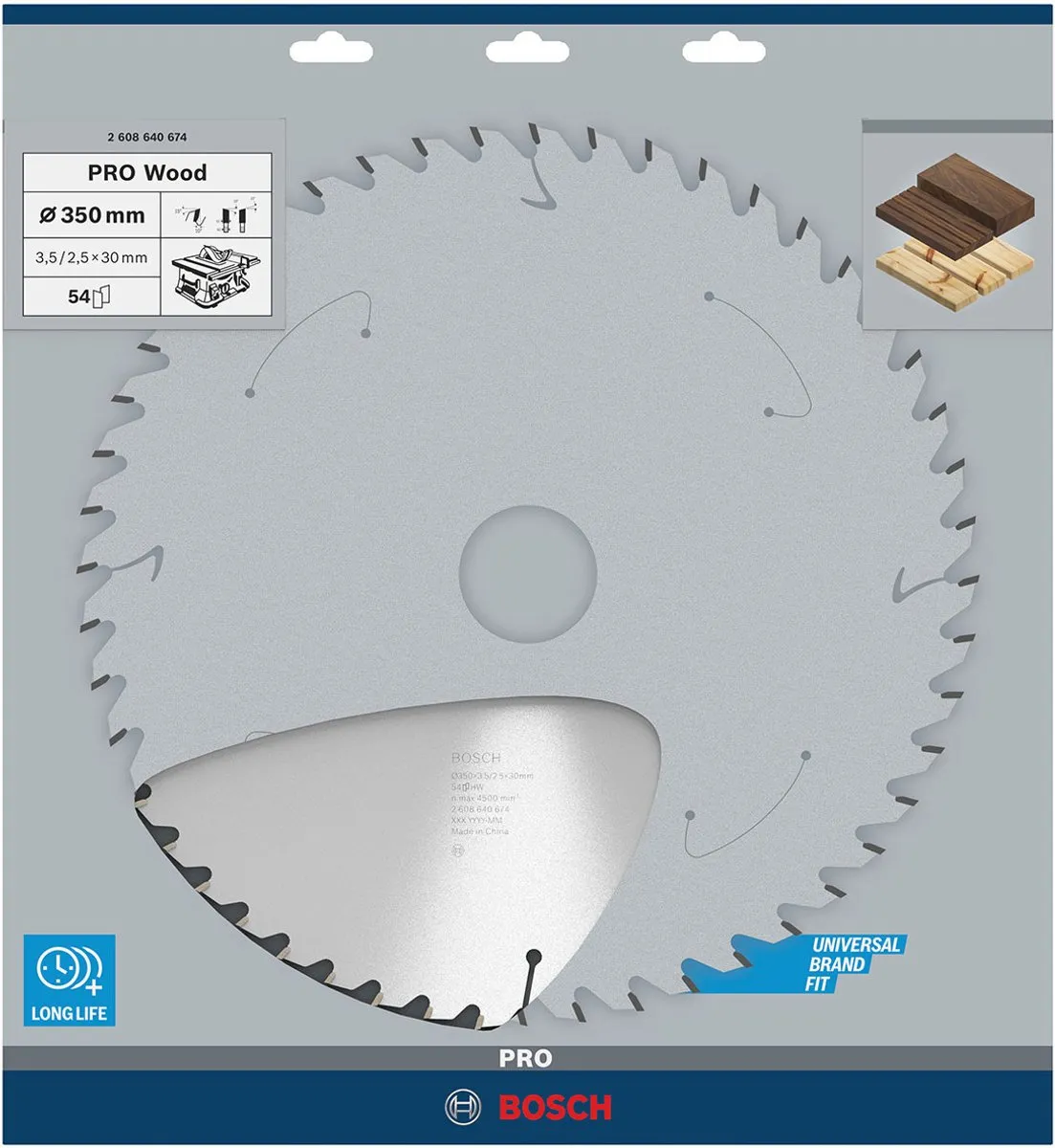 Bosch Professional Cirkelzaagblad Optiline T 350mm - 54T - Hout/Metalen