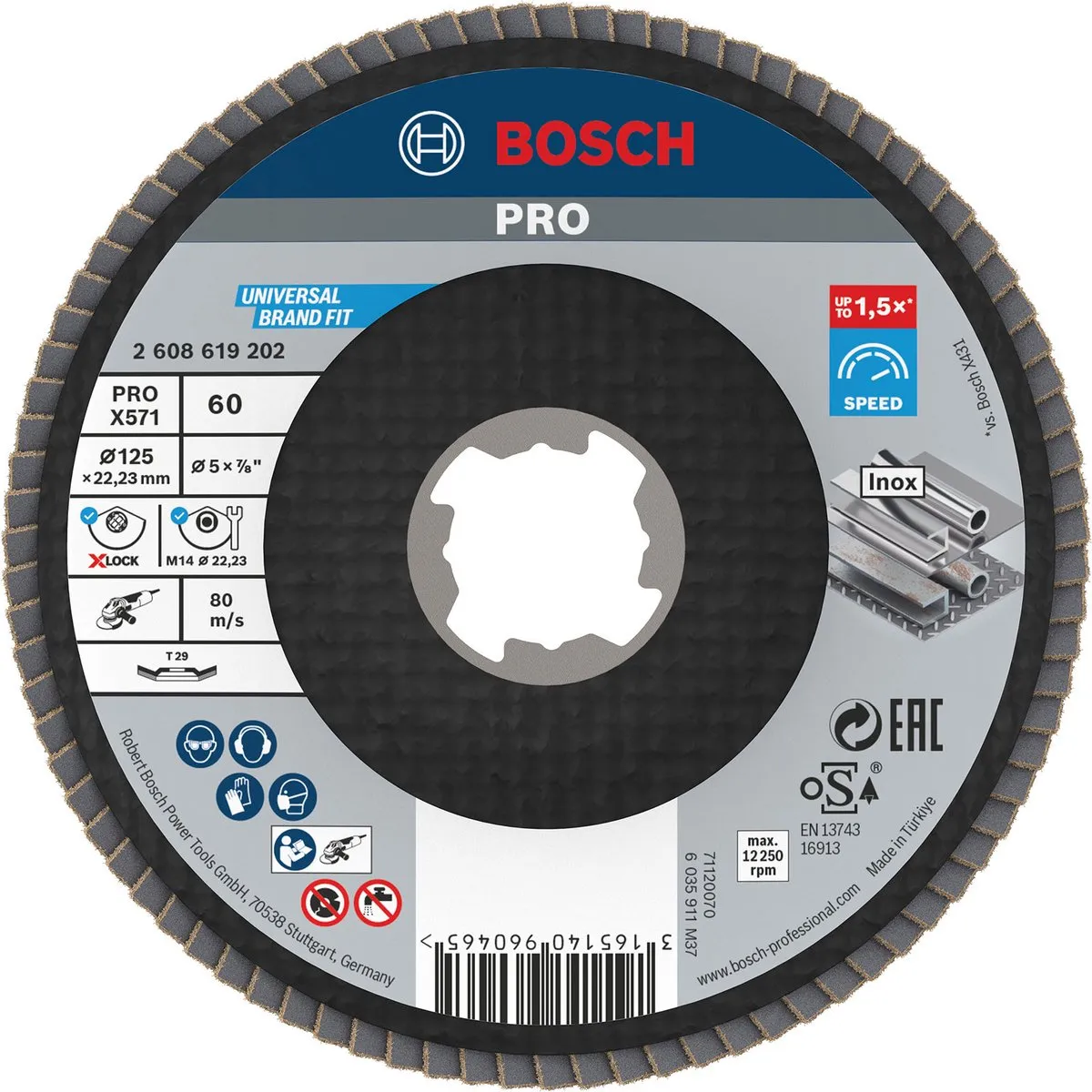 Bosch Professional PRO X571 X-Lock Lamellenschijf 125mm