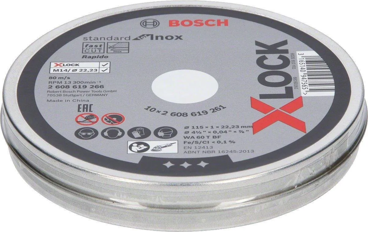 Bosch Professional X-Lock Slijpschijf 115mm - 10 Stuks - Metaal