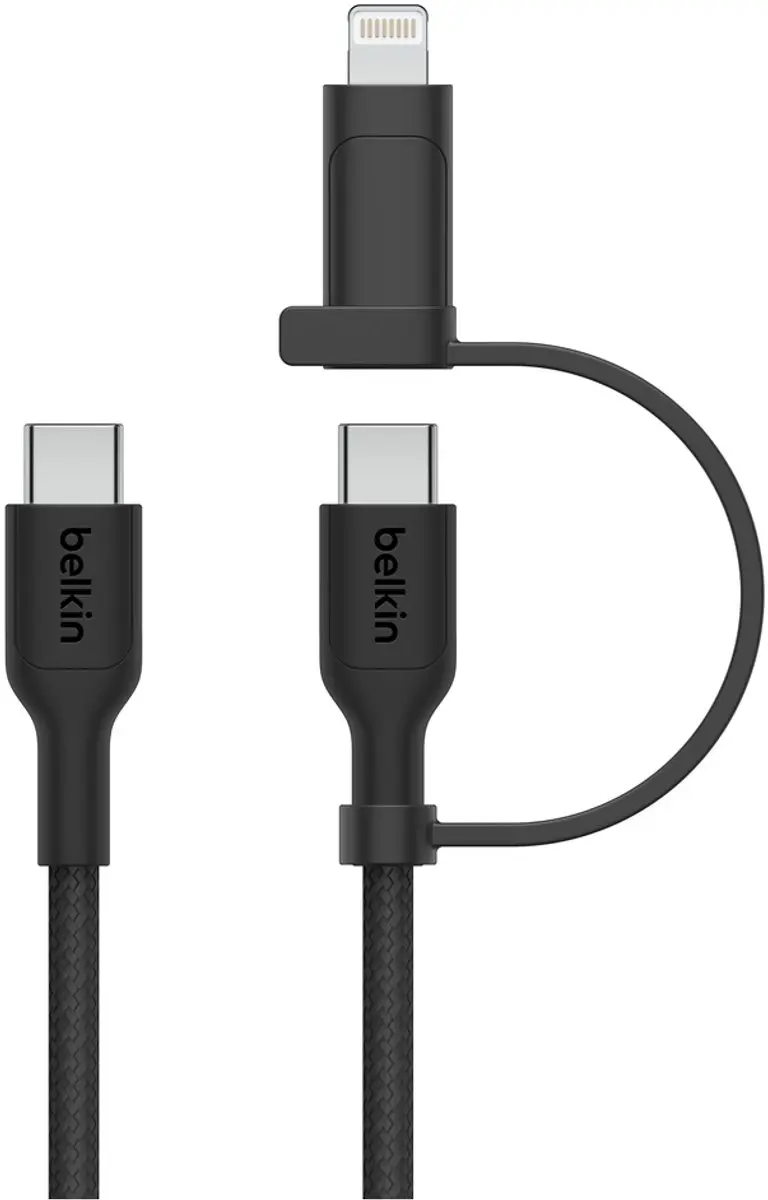 Belkin BoostCharge Pro USB-C CAC003HQ1.5MBK Kabel - 1,5m - USB-C/USB-C & Lightning - Zwart