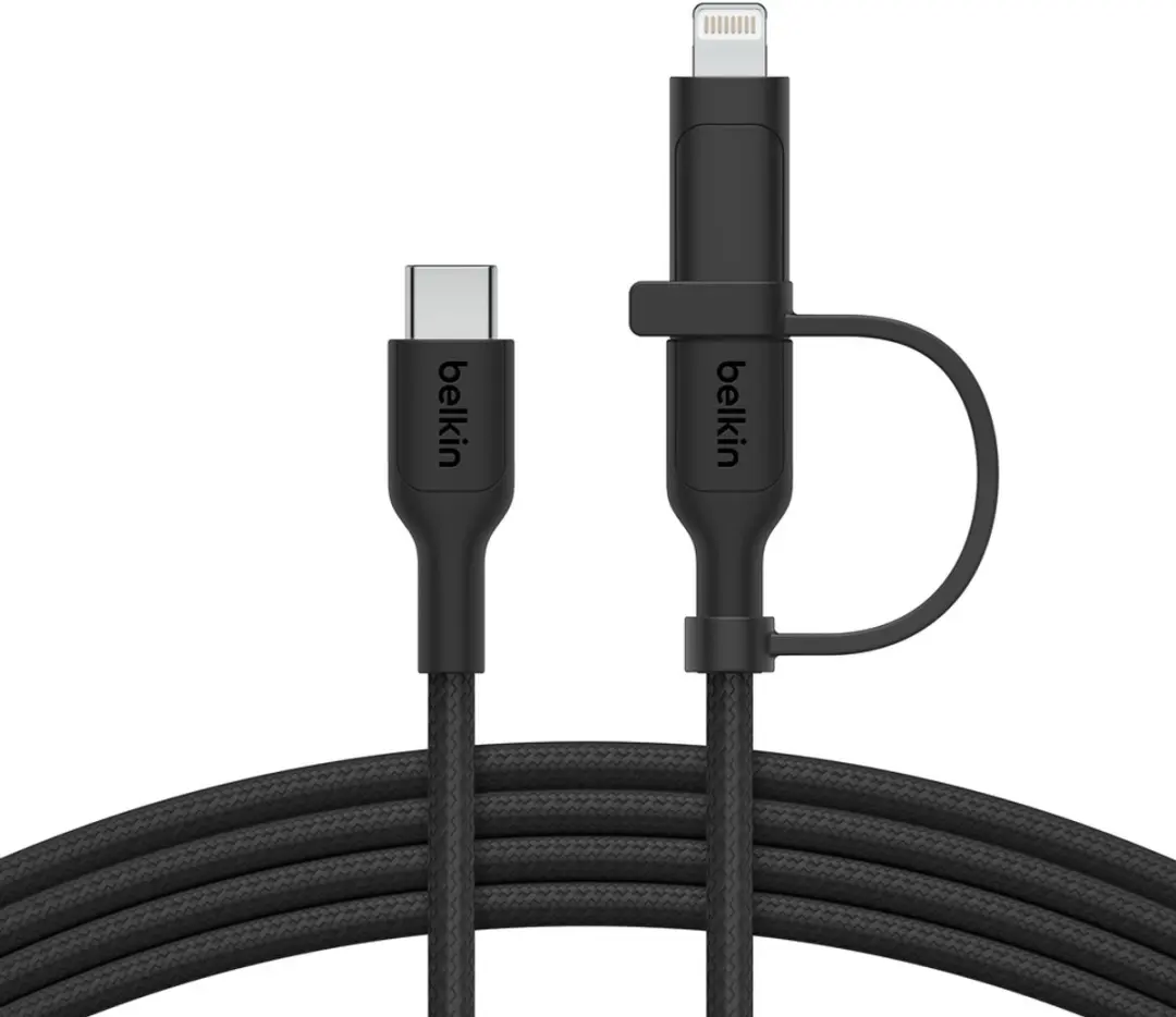 Belkin BoostCharge Pro USB-C CAC003HQ1.5MBK Kabel - 1,5m - USB-C/USB-C & Lightning - Zwart