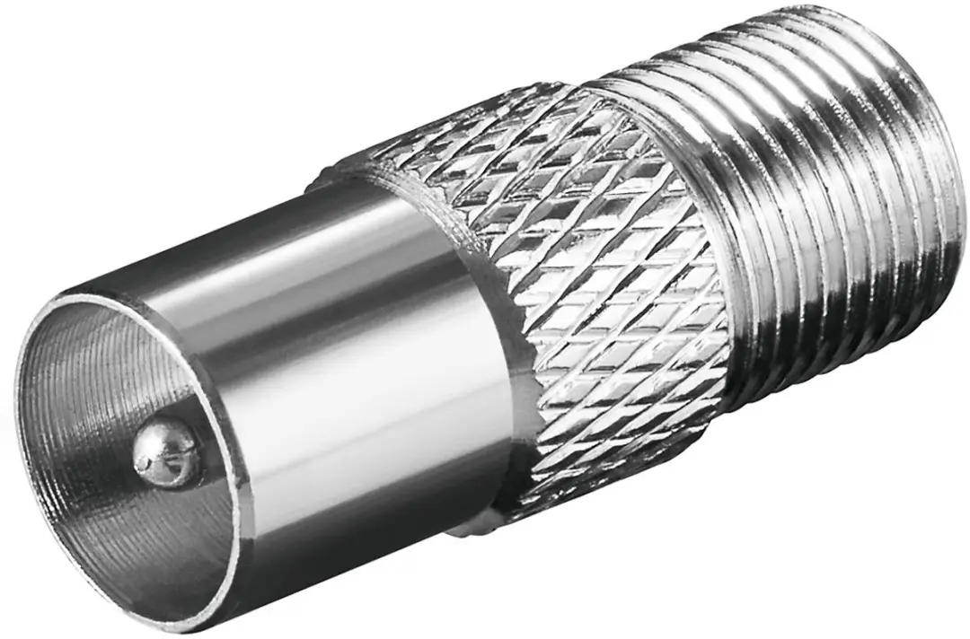 Goobay F-adapter: F-contrastekker naar coax-stekker, zinken adapter-stekker