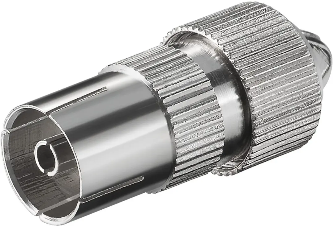 Goobay Coax-koppeling met schroefbevestiging, schroefbare metalen coax-stekker