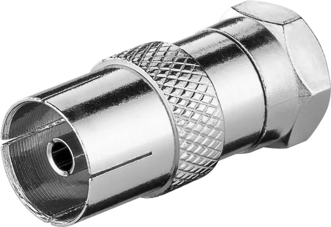 Goobay F-adapter F-stekker naar Coax-contrastekker - Zink