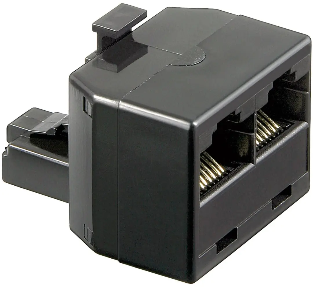Goobay ISDN T-adapter, RJ45-stekker (8P8C) naar 2 x RJ45-bus (8P8C), zwart