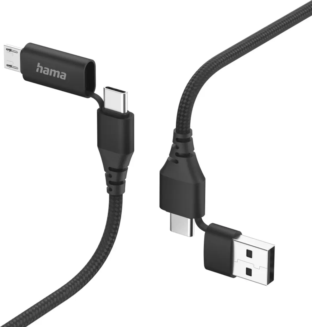 Hama 00201537 USB-kabel USB-A/USB-C/USB-micro-A 1.5m